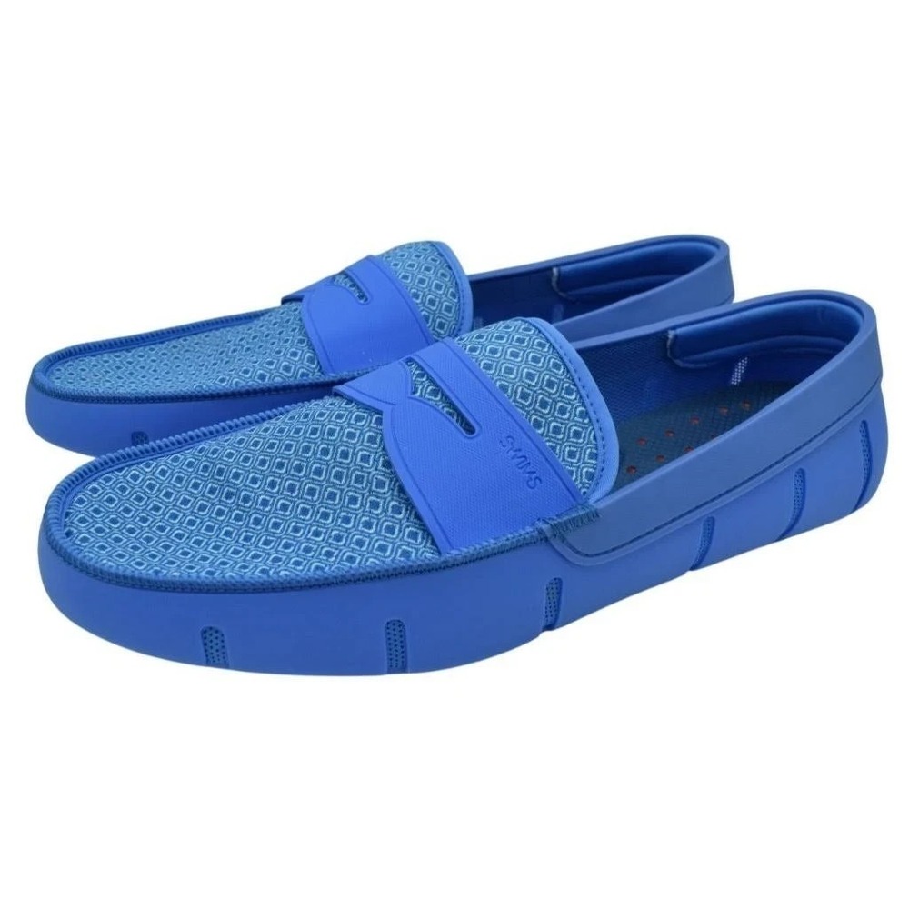 Swims Mens Shoes Swims Size 7 M Printed‎ Penny Sail Blue Slip On Loafers Shoes